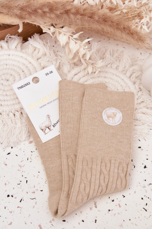 Długie INełniane Socken Feminin Beige