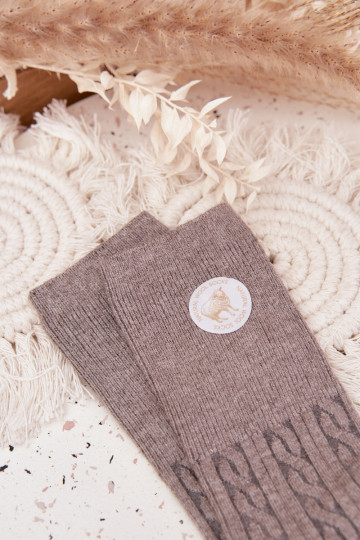 Lange Damen-Wollsocken, grau