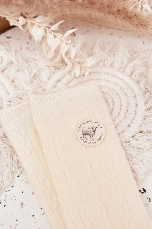 Socken Feminin INełniane elfenbeinfarbe