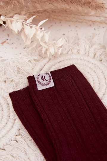 BaumZuollsocken mit Streifen Feminin Burgund