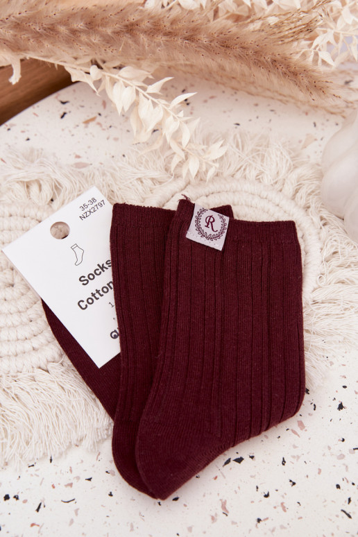 BaumZuollsocken mit Streifen Feminin Burgund