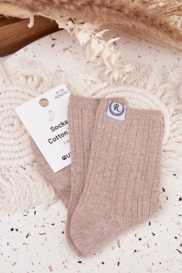 BaumZuollsocken mit Streifen Feminin Beige 2