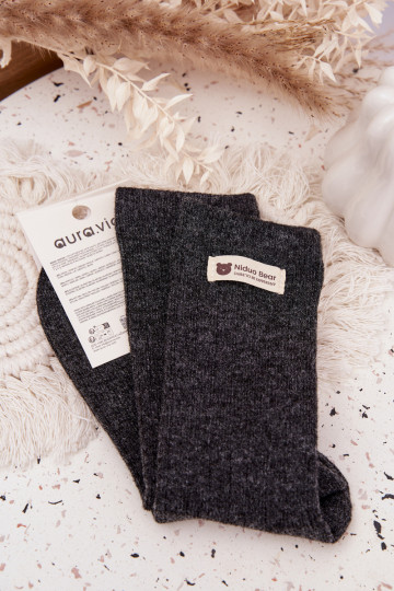 Warme Damen-Leinenstrümpfe mit Jacquard-Muster in grauer Farbe 2