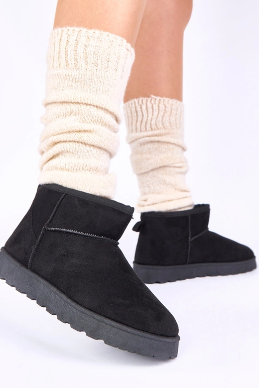 Schwarze Schneestiefel mit Fell Roelle