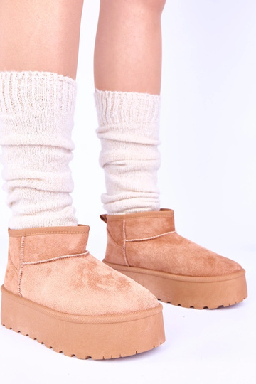 Rote Plattform Schneestiefel mit Pelzfutter Mouna