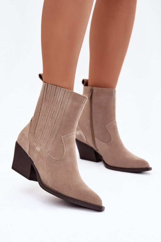 INildlederschuhe CoZuboy-Stil Feminin mit Absätzen sich Zuarm laufen Beige Dylira
