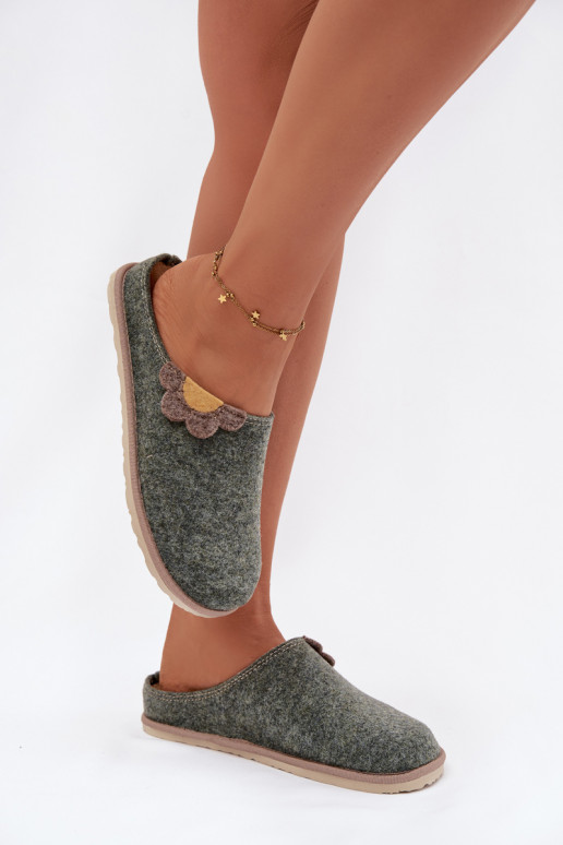 Hausschuhe Feminin Mit einer Blume Inblu CS000043 grüne Farbe