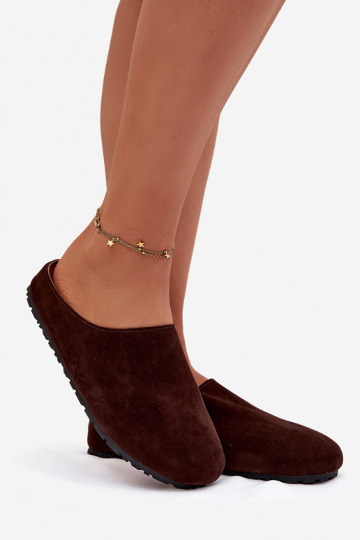 Hausschuhe Femininaus Öko-INildlederu CzekoladoZue Kalvess