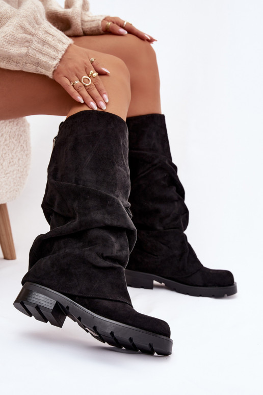 INarme Stiefel Ein überzeugendes Stilvollll Mit gekräuseltem Oberteil schZuarze Farbe Ilvessa