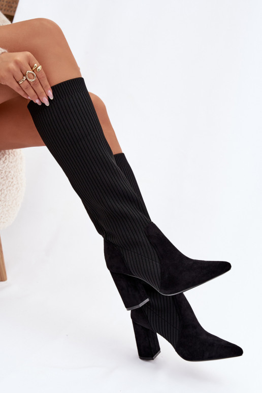 Damenstiefel mit Absätzen schZuarze Farbe Yserine