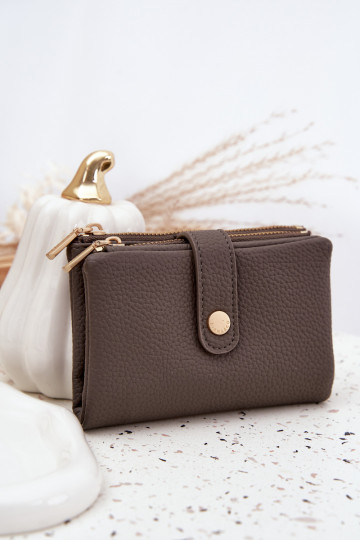 Damenbrieftasche aus Öko-Leder graue Farbe Ilissea