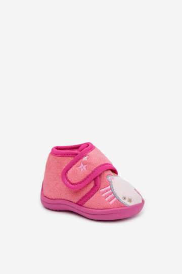 Kinder rosa Hausschuhe mit Klettverschluss „Jeselle"