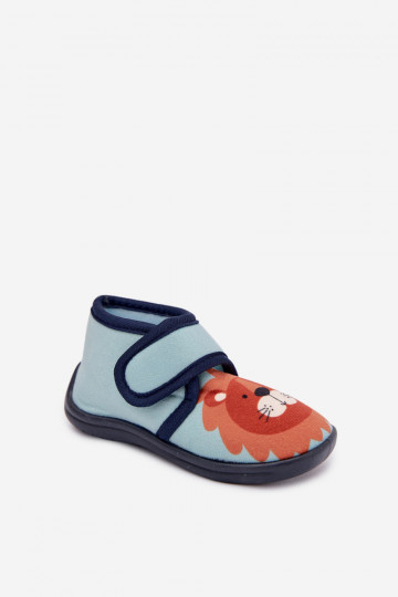 Kinder blaue Hausschuhe mit Klettverschluss „Katline"
