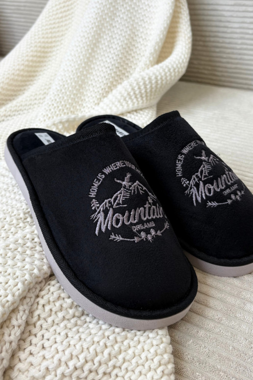 Männer schwarze Hausschuhe „Tiranne"