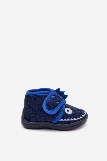 Kinder dunkelblaue Hausschuhe mit Klettverschluss „Jeselle" 2
