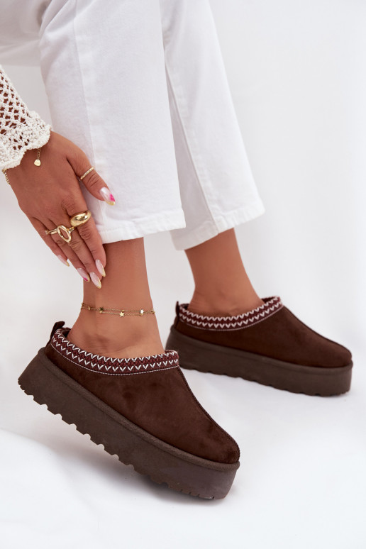 Niedrig Schneestiefel FemininHaftem mit einer Plattform CzekoladoZue Ermöglichtrirya