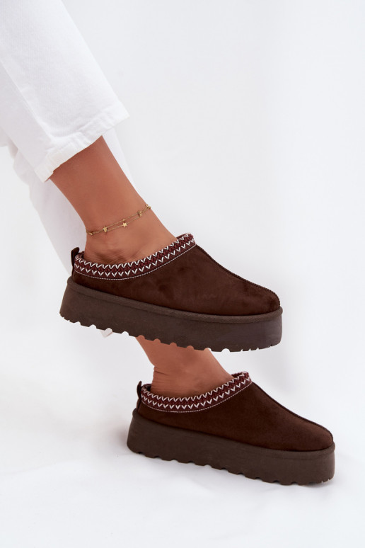 Niedrig Schneestiefel FemininHaftem mit einer Plattform CzekoladoZue Ermöglichtrirya