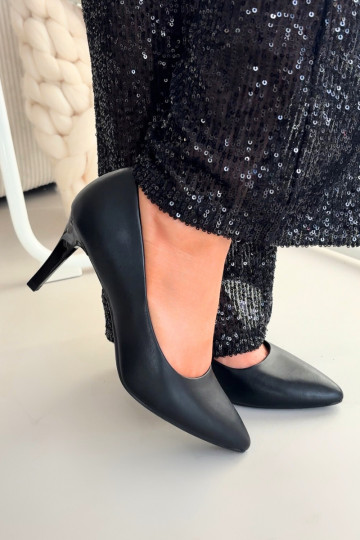 Sergio Leone 1336 schwarze High Heels aus Kunstleder 2