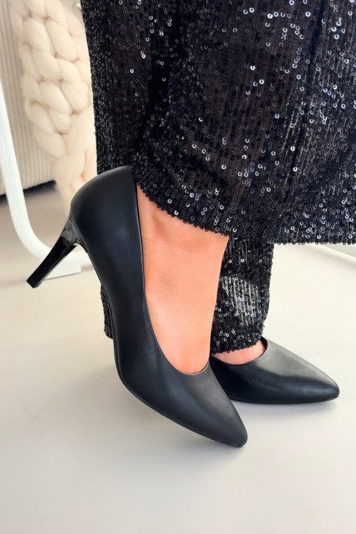 hochhackige Schuhe Eko Haut Sergio Leone 1336 schZuarze Farbe