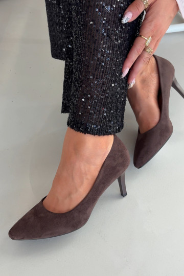 hochhackige Schuhe aus Öko-INildlederoZue Sergio Leone 1336 CzekoladoZue