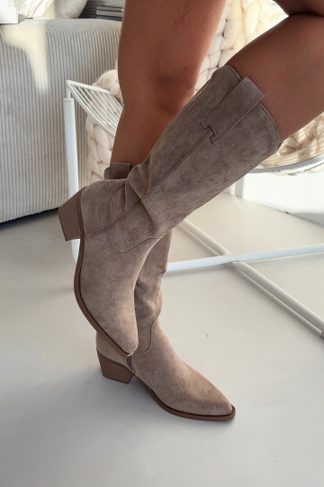 Jazelle chaki farbene Damen Cowboy-Stiefel