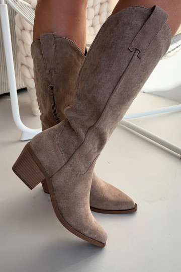 Jazelle chaki farbene Damen Cowboy-Stiefel 2