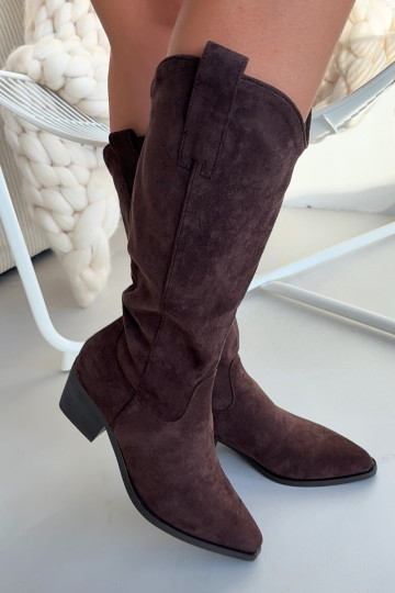 Jazelle schokoladenfarbene Damen Cowboy-Stiefel