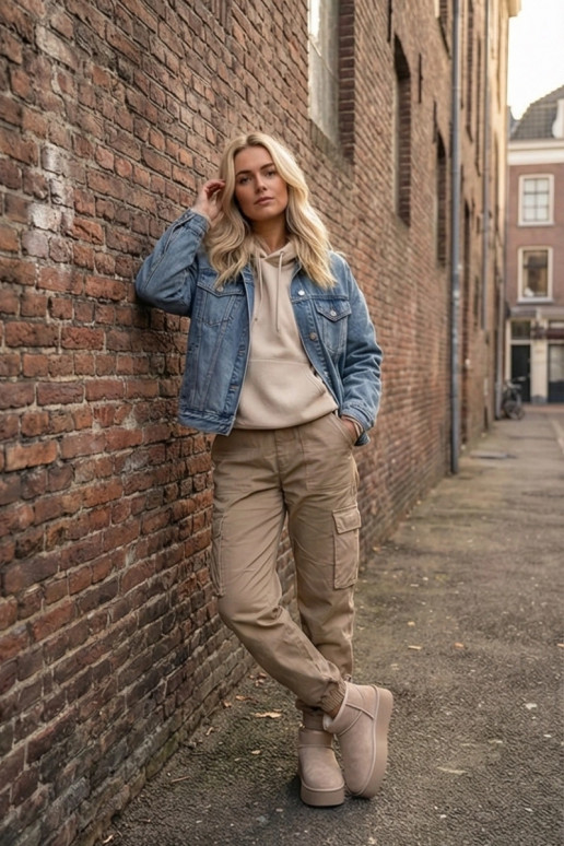 Schneestiefel FemininErmöglichtturalnego aus INildlederu Beige Es mussirene