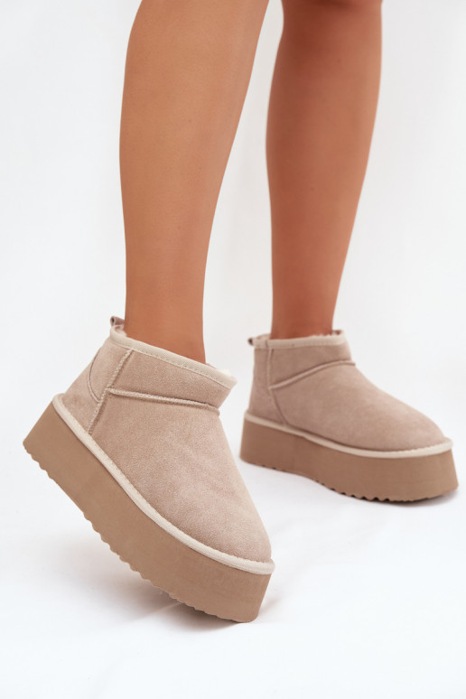 Schneestiefel FemininErmöglichtturalnego aus INildlederu Beige Es mussirene
