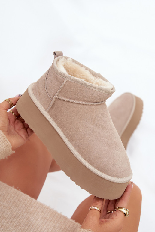 Schneestiefel FemininErmöglichtturalnego aus INildlederu Beige Es mussirene