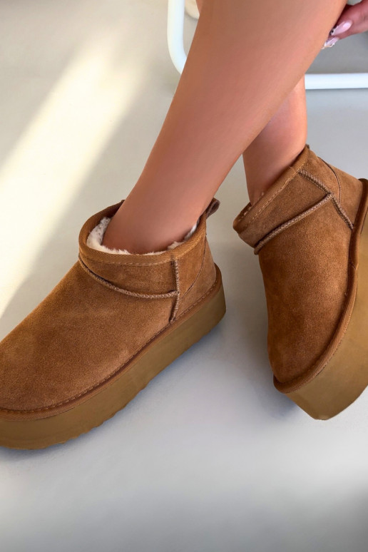 Schneestiefel FemininErmöglichtturalnego aus INildlederu braune Farbe Es mussirene