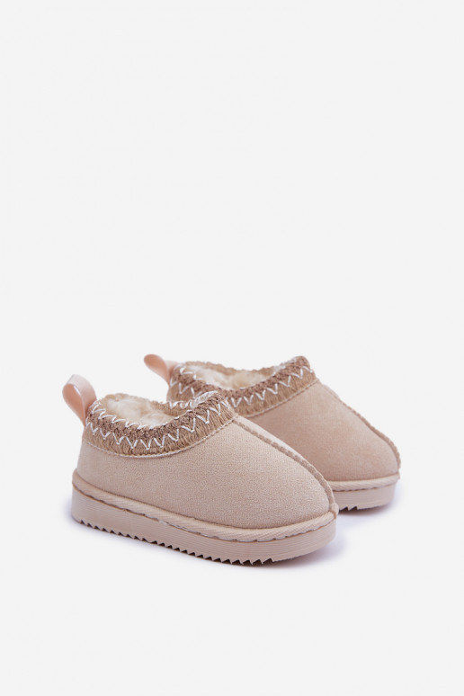 Schneestiefel Stiefel Kindisch mit einer Plattform sich Zuarm laufen mit Fell innen elfenbeinfarbe Vilabria