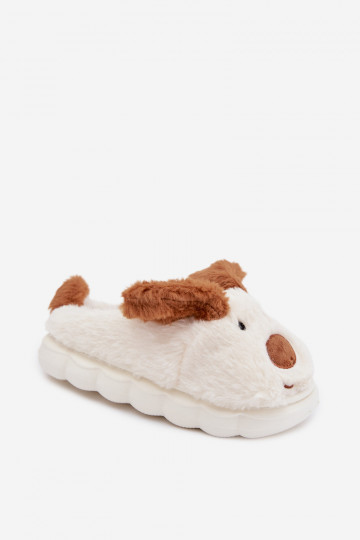 Braune Kinderschuhe mit Fell "Hunde" Farnise