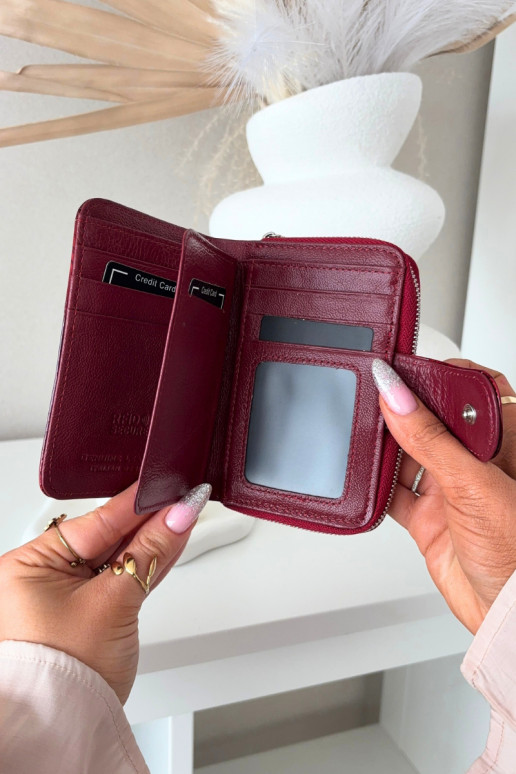 Lackierte Damen Geldbörse mit Glitzer in rot Luretta