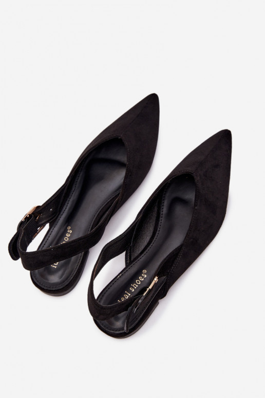 Ballerinas Feminin mit Schnallen schZuarze Farbe Tanelia