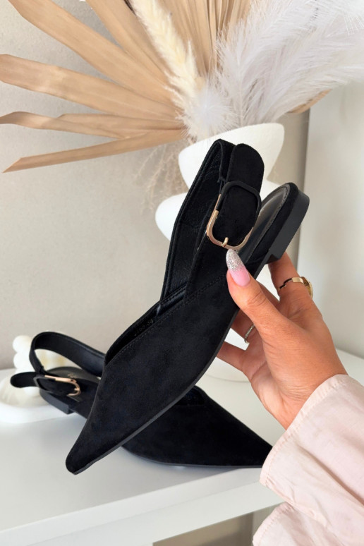 Ballerinas Feminin mit Schnallen schZuarze Farbe Tanelia