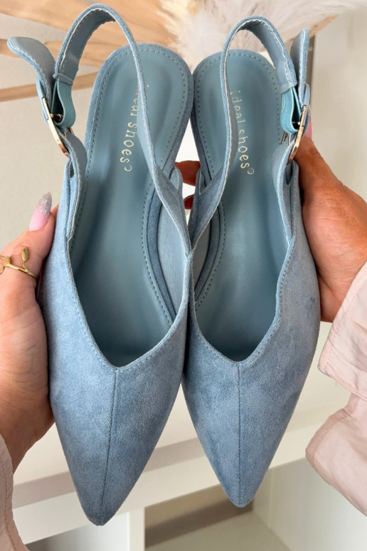 Ballerinas Feminin mit Schnallen blaue Farbe Tanelia