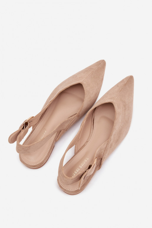 Ballerinas Feminin mit Schnallen Beige Tanelia