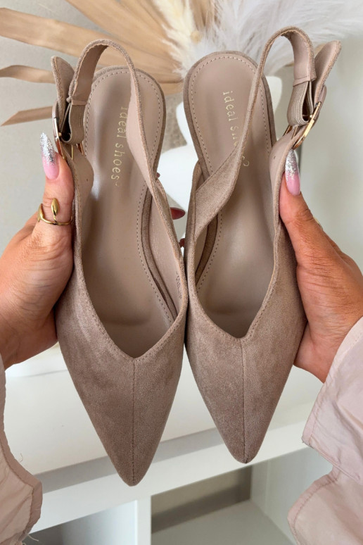 Ballerinas Feminin mit Schnallen Beige Tanelia