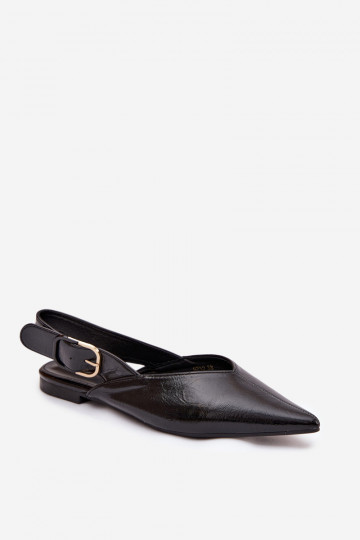 Schwarze lackierte Ballerinas mit Schnallen Rinalle 2