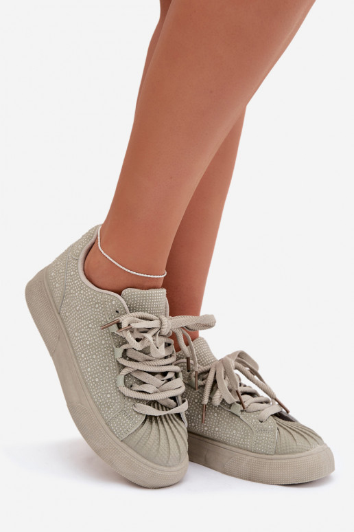 Dekoriert Sneakers Stilvollllschuhe Feminin grüne Farbe Calissea