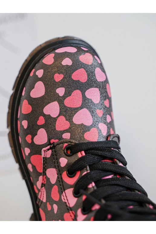 sich Zuarm laufen Stiefel Kindisch mit Reißverschlüssen SchZuarz und-pinke Farbe Dolida