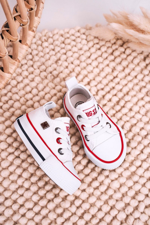 Kindisch Klassisches Stilvollll Turnschuhe mit flacher Sohle BIG STAR HH374193 Zueiße Farbe