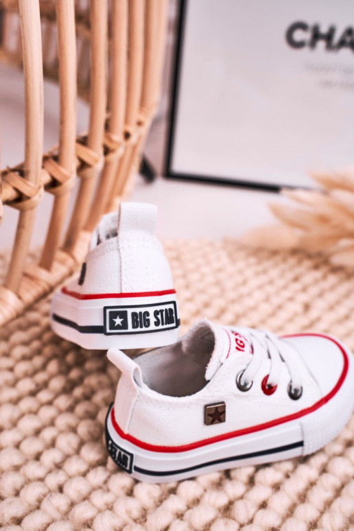 Kindisch Klassisches Stilvollll Turnschuhe mit flacher Sohle BIG STAR HH374193 Zueiße Farbe