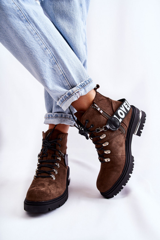 aus INildleder sich Zuarm laufen Stiefel mit Riemen dunkelbraun Aurelio