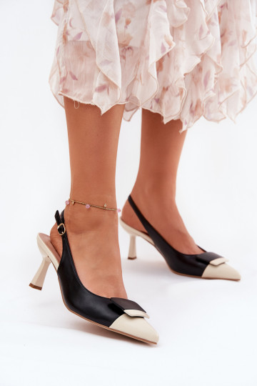 Eleganter Stil hochhackige Schuhe mit Ornamenten Eko Haut schZuarze Farbe Ottoles 2