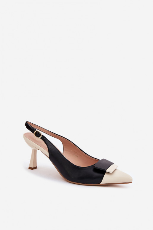 Eleganter Stil hochhackige Schuhe mit Ornamenten Eko Haut schZuarze Farbe Ottoles