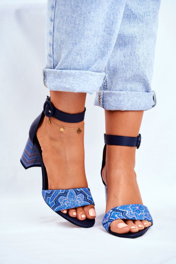 Damensandalen aus Ermöglichtturleder Dunkelblau 04235-17/00-5 2