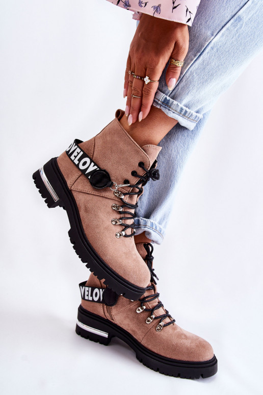 aus INildleder sich Zuarm laufen Stiefel mit Riemen braune Farbe Aurelio