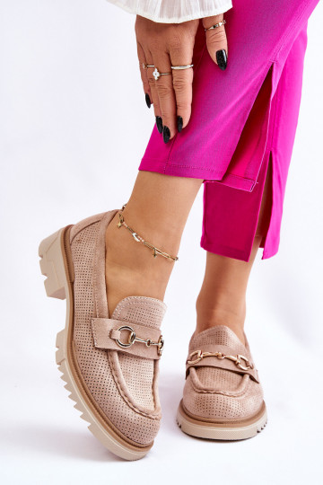 Klassisches Stilvollll Feminin Schuhe Mokassins Beige Kolton 2